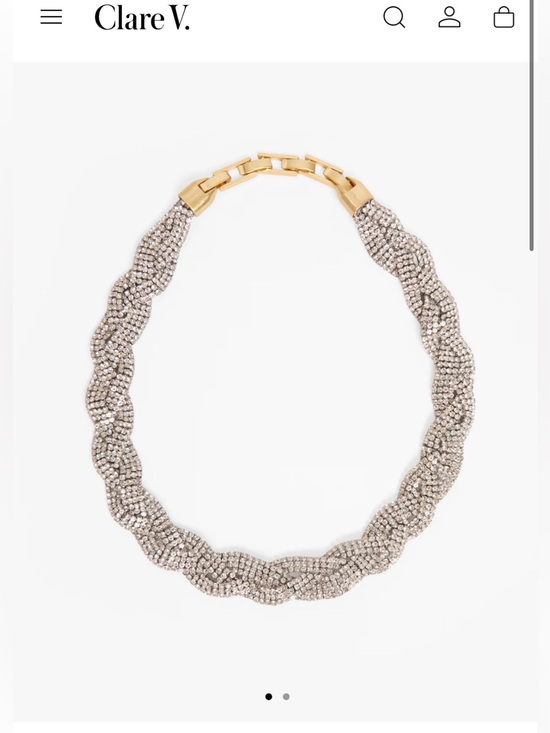 Clare V Jewelry - Clare V Fete Collar - Braided Pave Necklace with Gold Clasp